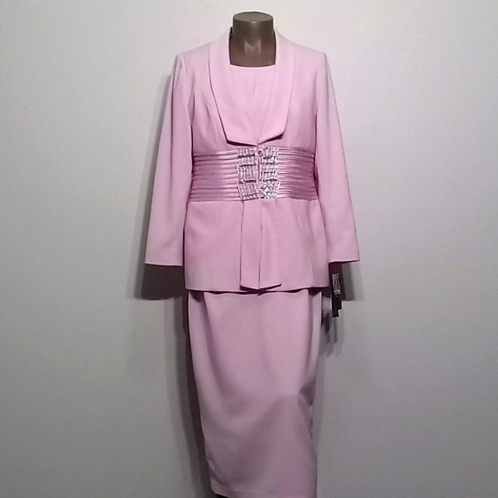 Gorgeous & Elegant 3pc Pink Mist dress set by Champagne Italy